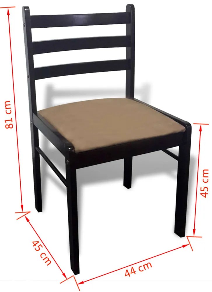 vidaXL Καρέκλες Τραπεζαρίας 6 τεμ. Καφέ από Μασίφ Ξύλο / Βελούδο