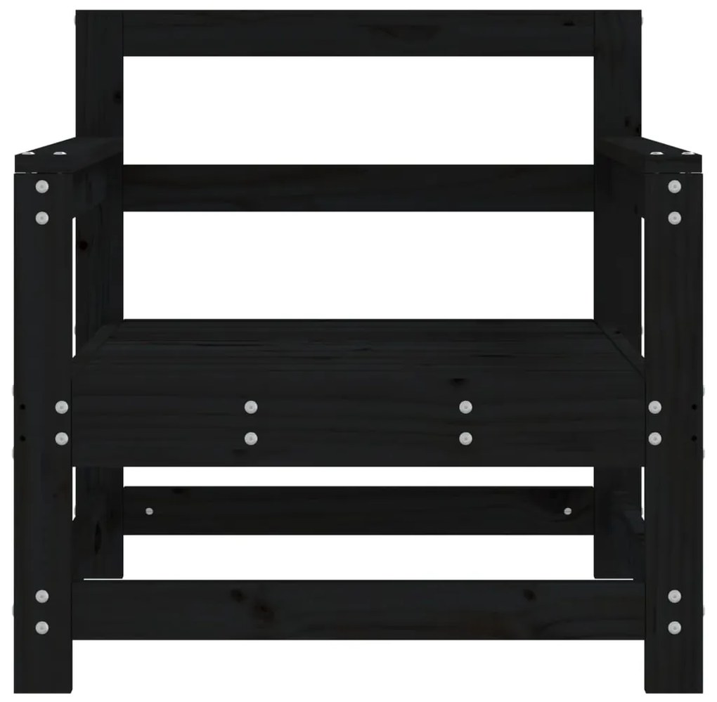 vidaXL Καρέκλες Κήπου 2 τεμ. Μαύρες από Μασίφ Ξύλο Πεύκου