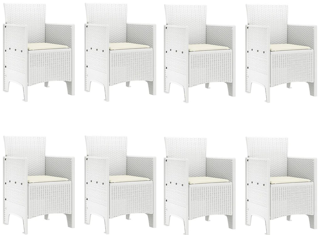 vidaXL Σέτ φαγητού για κήπο 9 pcs Ανοιχτό γκρι Rattan Polt