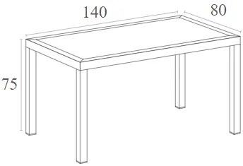 ARES ΤΡΑΠΕΖΙ 140Χ80Χ75ΕΚ. TAUPE ΠΟΛ/ΝΙΟΥ