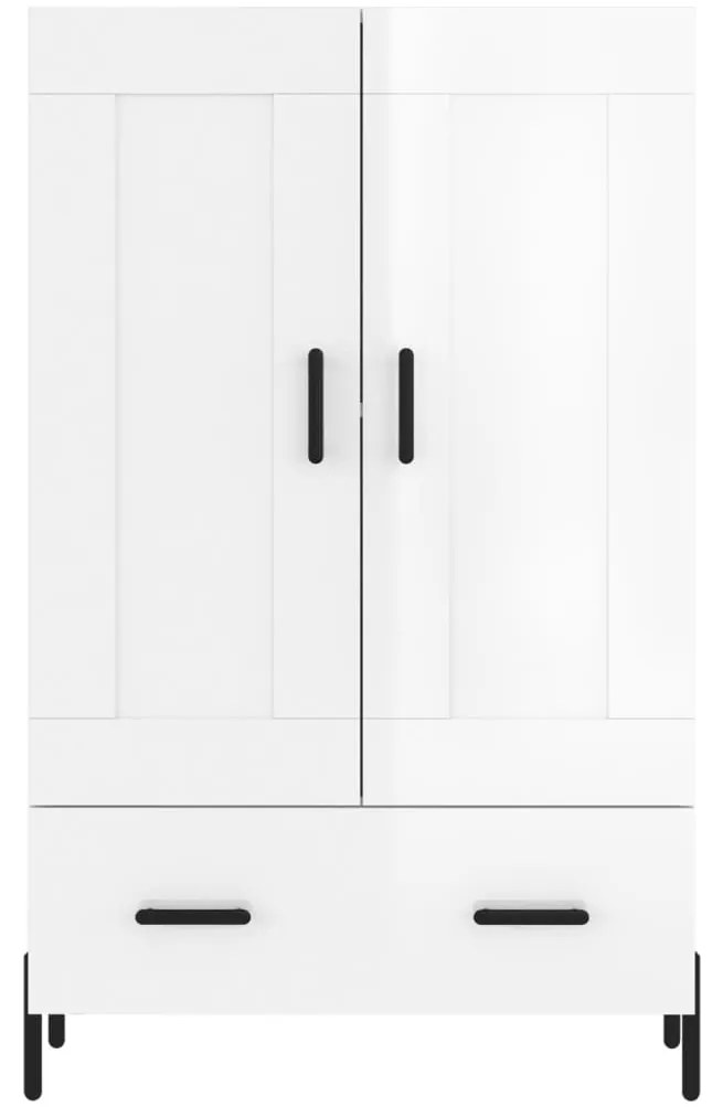 vidaXL Ντουλάπα Γυαλ. Λευκό 69,5 x 31 x 115 εκ. από Επεξεργασμένο Ξύλο