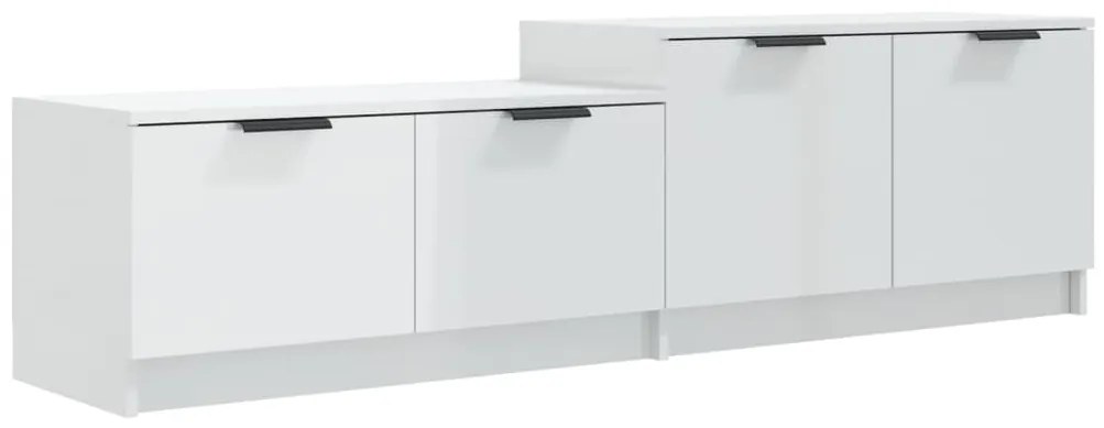 vidaXL Έπιπλο Τηλεόρασης Γυαλιστερό Λευκό 158,5x36x45 εκ. Επεξ. Ξύλο