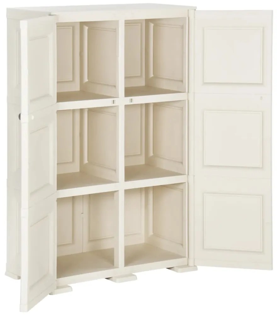 vidaXL Πλαστικό Ντουλάπι Angora Λευκό 79 x 43 x 125εκ. με Σχέδιο Ξύλου