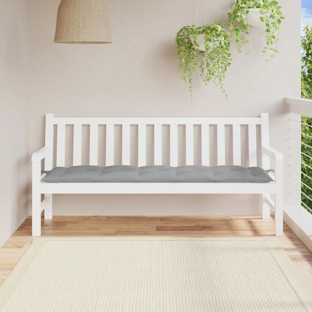 vidaXL Μαξιλάρι Πάγκου Κήπου Γκρι 180x50x7 εκ. Ύφασμα Oxford