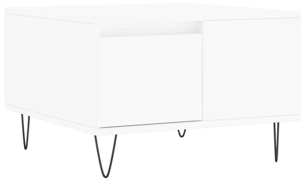 Τραπεζάκι Σαλονιού Λευκό 55x55x36,5 εκ. από Επεξεργασμένο Ξύλο - Λευκό