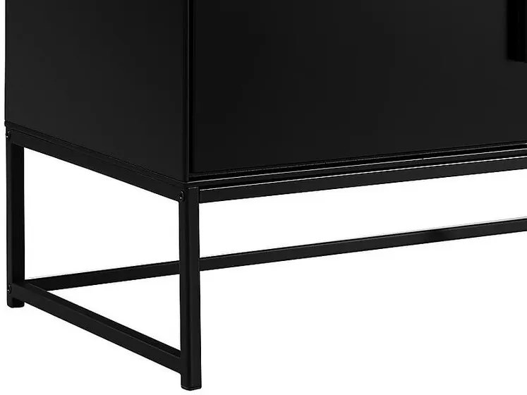 Τραπέζι Tv Riverton 432, Μαύρο, Με πόρτες, 130x55x40cm