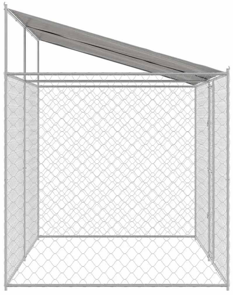 vidaXL Κλουβί σκύλου Ασημί 400 x 200 x 256 εκ Επικαλυμμένος Χάλυβας