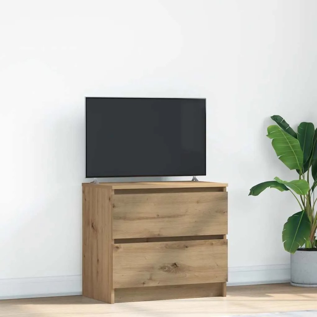 Έπιπλο Τηλεόρασης Αρτισιανή Δρυς 60x35x54 εκ από Επεξεργ. Ξύλο - Καφέ