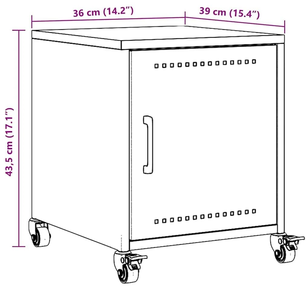 Κομοδίνο Ροζ 36x38,5x43,5 εκ. από Χάλυβα - Ροζ