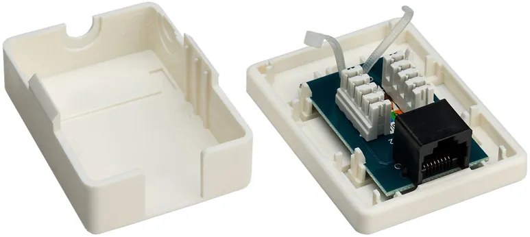 GOOBAY επιτοίχια πρίζα δικτύου 77632, 1 θύρα RJ45, CAT 6 UTP, λευκή