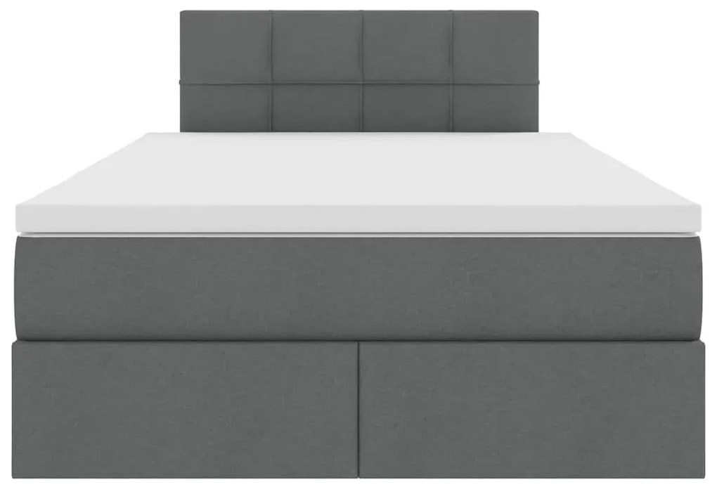 vidaXL Κρεβάτι με αποθηκευτικό χώρο και LED Σκούρο Γκρι 120 x 200 cm
