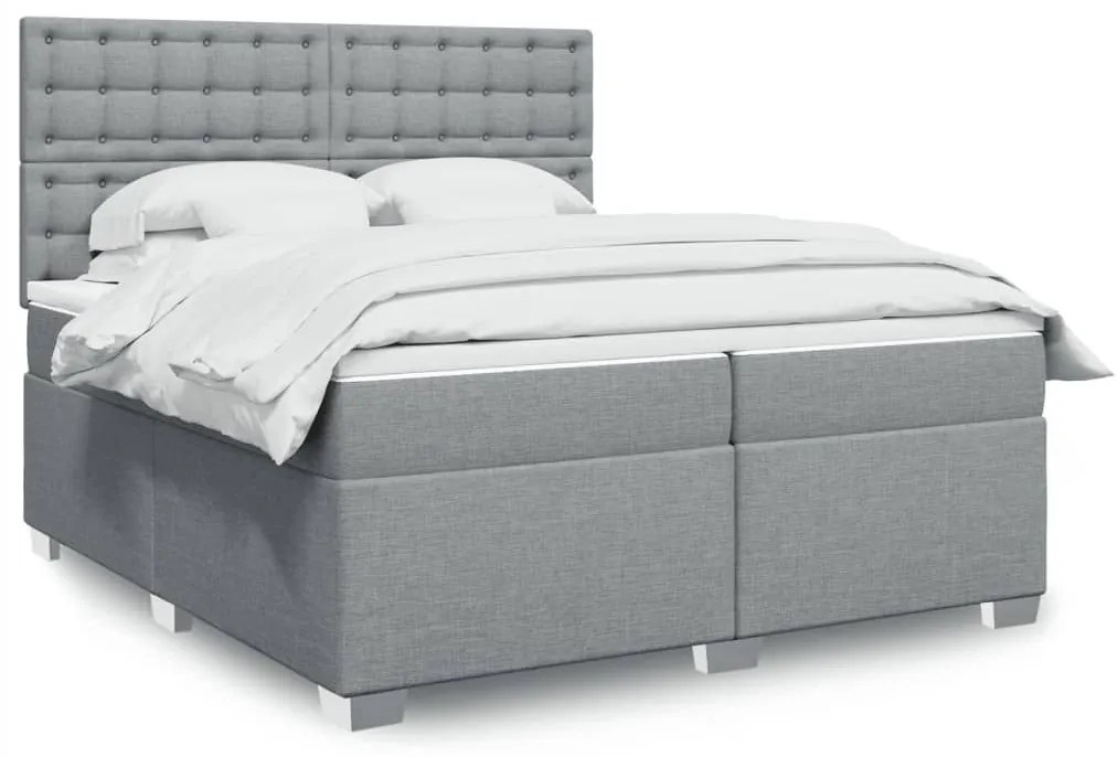 ΚΡΕΒΑΤΙ BOXSPRING ΜΕ ΣΤΡΩΜΑ ΑΝΟΙΧΤΟ ΓΚΡΙ 200X200 ΕΚ. ΥΦΑΣΜΑΤΙΝΟ 3292909