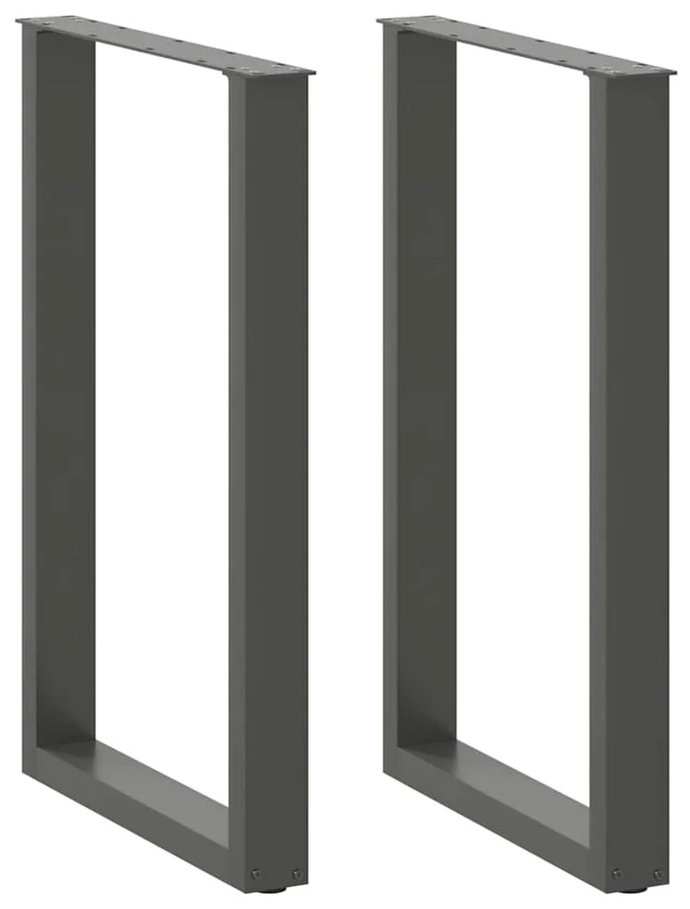 vidaXL Πόδια Τραπεζιού Μπαρ σε Σχήμα U 2 τεμ. Ανθρακί 60x(90-91) εκ. Ατσάλι