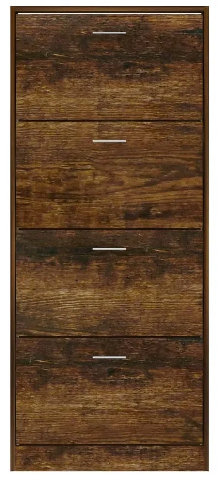 vidaXL Παπουτσοθήκη Καπνιστή Δρυς 63x24x147 εκ. από Επεξεργασμένο Ξύλο
