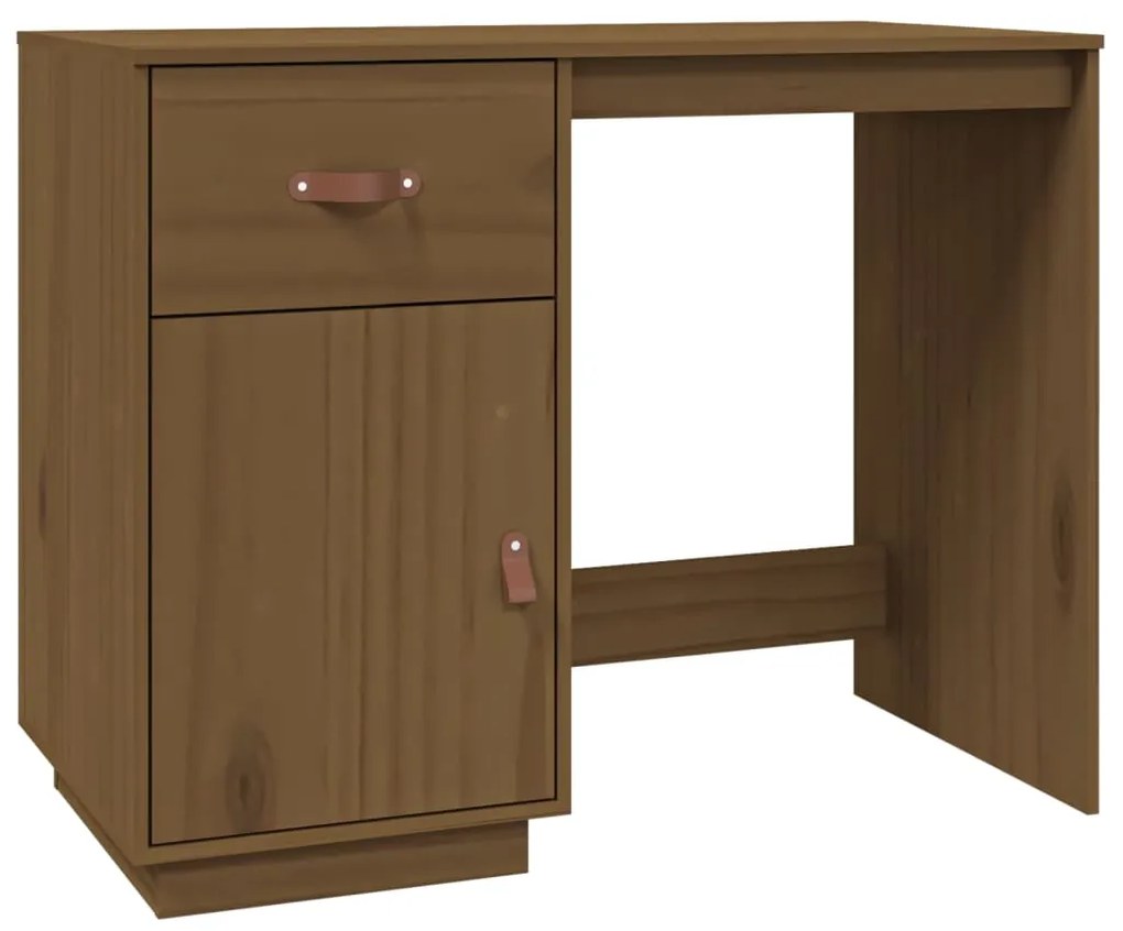 vidaXL Ντουλάπι Γραφείου Καφέ Μελί 135x50x75εκ. από Μασίφ Ξύλο Πεύκου