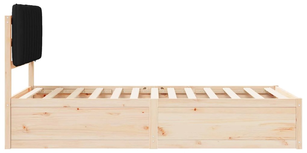 vidaXL Σκελετός Κρεβατιού με Επενδεδυμένο Κεφαλάρι Μαύρο 100 x 200 cm