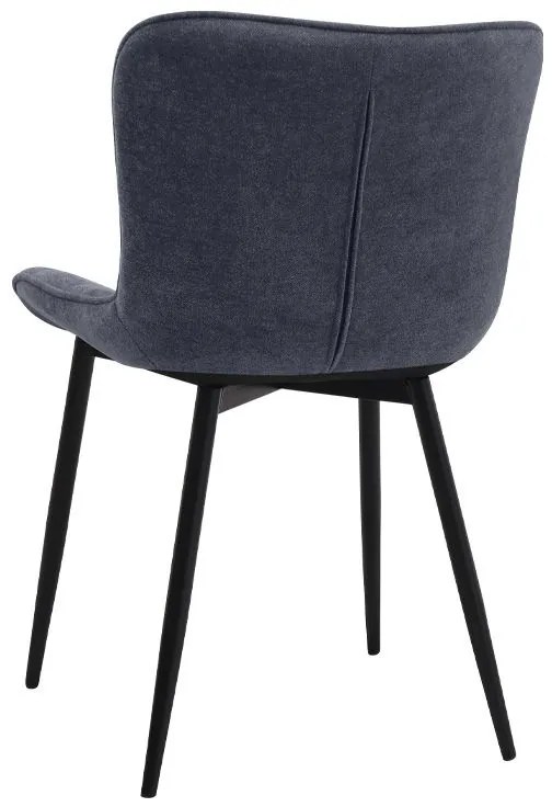 Σετ τραπεζαρία 5τμχ Roger - Chiara Megapap Mdf - ύφασμα χρώμα μαύρο εφέ μαρμάρου - ανθρακί 120x70x75εκ.