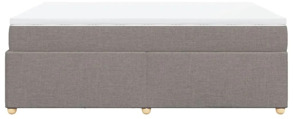 Κρεβάτι Boxspring με Στρώμα Taupe 160x200 εκ. Υφασμάτινο - Μπεζ-Γκρι