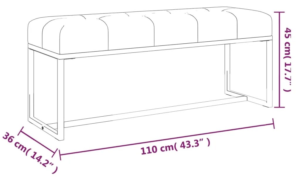 vidaXL Πάγκος Κίτρινο μουσταρδί 110 x 36 x 45 εκ. Βελούδινος