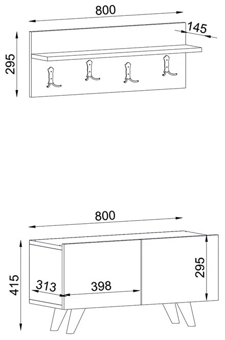 ΕΠΙΠΛΟ ΕΙΣΟΔΟΥ LORES MEGAPAP ΧΡΩΜΑ ΛΕΥΚΟ - ΚΑΡΥΔΙ 80X31,3X41,5ΕΚ.
