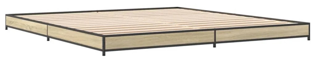 vidaXL Πλαίσιο Κρεβατιού Sonoma Δρυς 200x200 εκ. Επεξ. Ξύλο &amp; Μέταλλο
