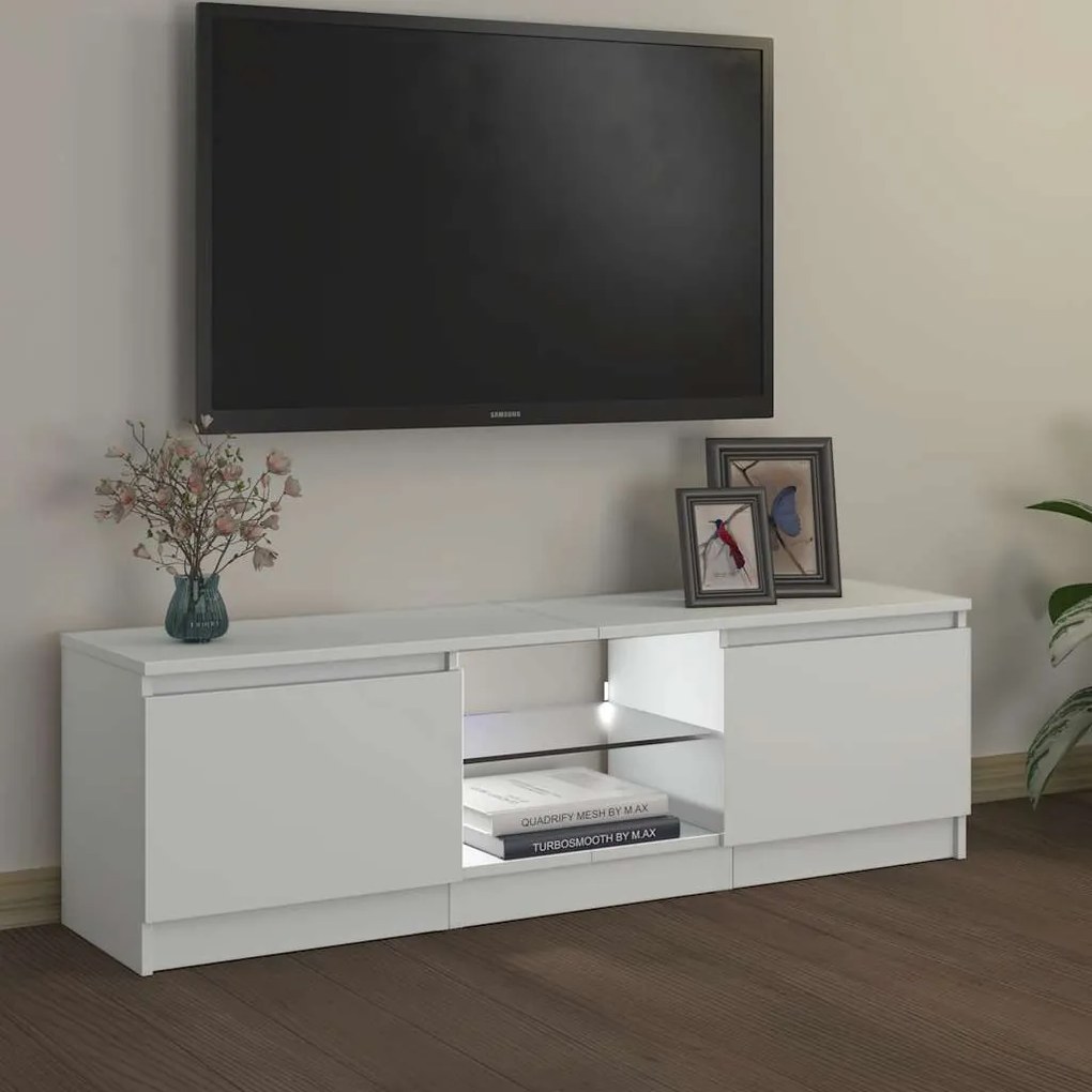 vidaXL Έπιπλο Τηλεόρασης με LED Λευκό 120 x 30 x 36 εκ.