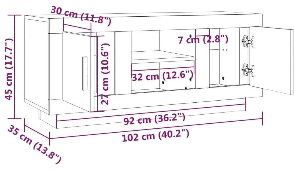 ΈΠΙΠΛΟ ΤΗΛΕΟΡΑΣΗΣ ΚΑΦΕ ΔΡΥΣ 102 X 35 X 45 ΕΚ. ΑΠΟ ΕΠΕΞΕΡΓ. ΞΥΛΟ 817227