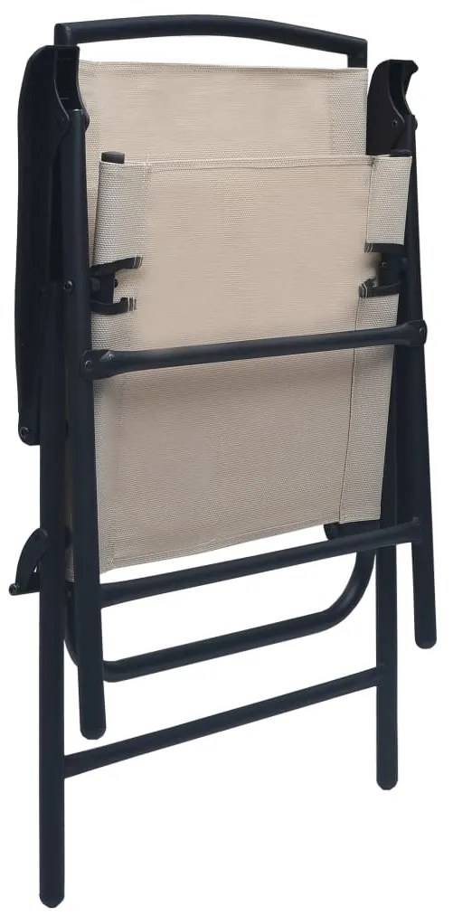 vidaXL Καρέκλες Κήπου Πτυσσόμενες 2 τεμ. Κρεμ από Textilene