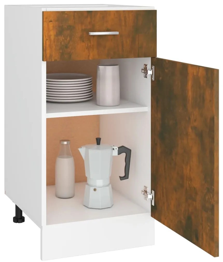 vidaXL Ντουλάπι με Συρτάρια "Lyon" Καπνιστή Δρυς 40x46x81,5 εκ. από Τεχνητό Ξύλο