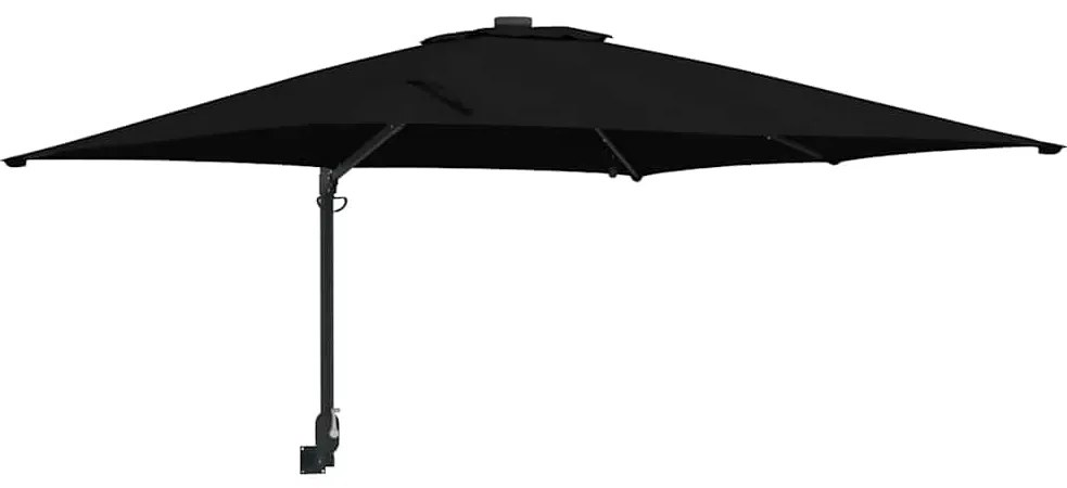 vidaXL Ομπρέλα Κήπου Μαύρο 248.5 x 247.5 x 160 εκ. ύφασμα
