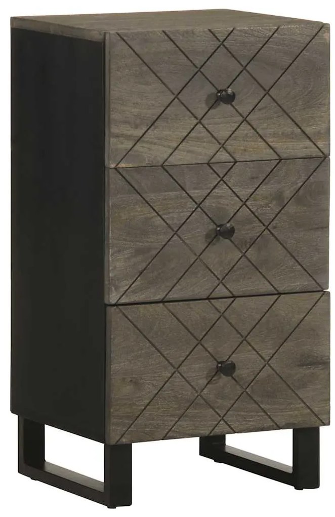 vidaXL Σκευοθήκη μαύρο 40x33x75 cm μασίφ ξύλο Μάνγκο