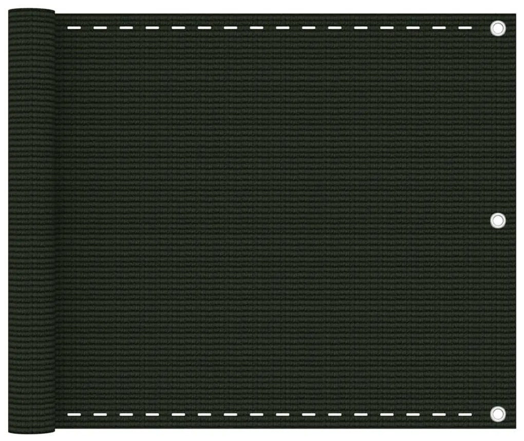 vidaXL Διαχωριστικό Βεράντας Σκούρο Πράσινο 75 x 600 εκ. από HDPE