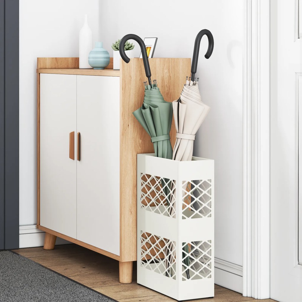 vidaXL Σχέδιο & βάση αποθήκευσης Λευκό 28 x 12 x 41 εκ Ατσάλι