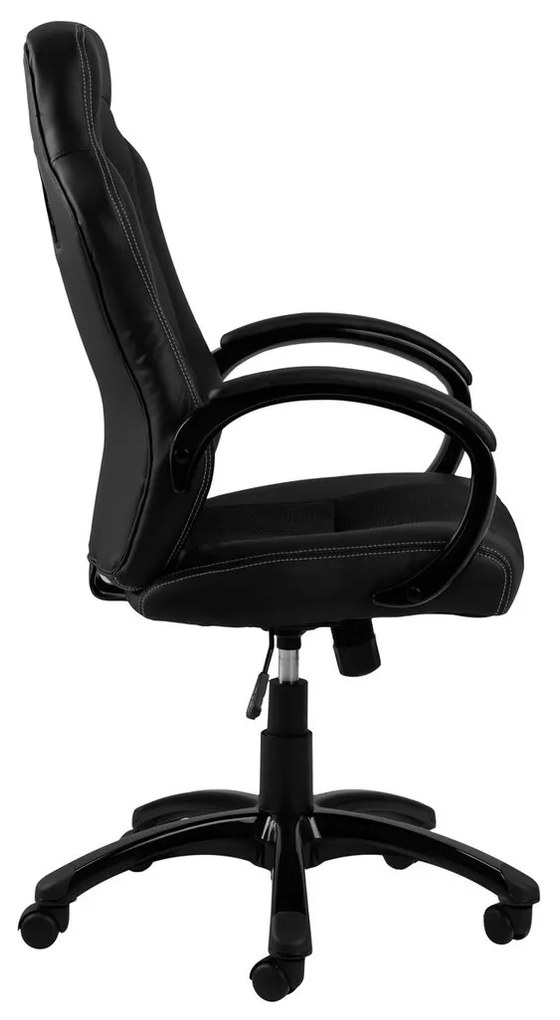 Καρέκλα γραφείου Oakland 117, Μαύρο, 118x64x67cm, 15 kg, Με μπράτσα, Με ρόδες, Μηχανισμός καρέκλας: Κλίση | Epipla1.gr