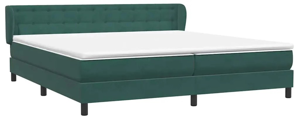 vidaXL Box Spring Κρεβάτι με στρώματα Σκούρο πράσινο Βελούδινο