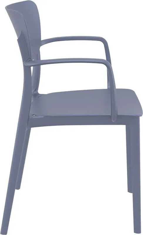 Πολυθρόνα Πολυπροπυλενίου Lisa Dark Grey 54X53X82εκ.