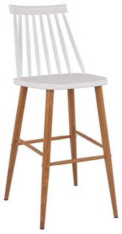 Σκαμπό Μπαρ Vanessa HM8459.01 Λευκό 43x49x107cm Σετ 2τμχ Metal, Polypropylene