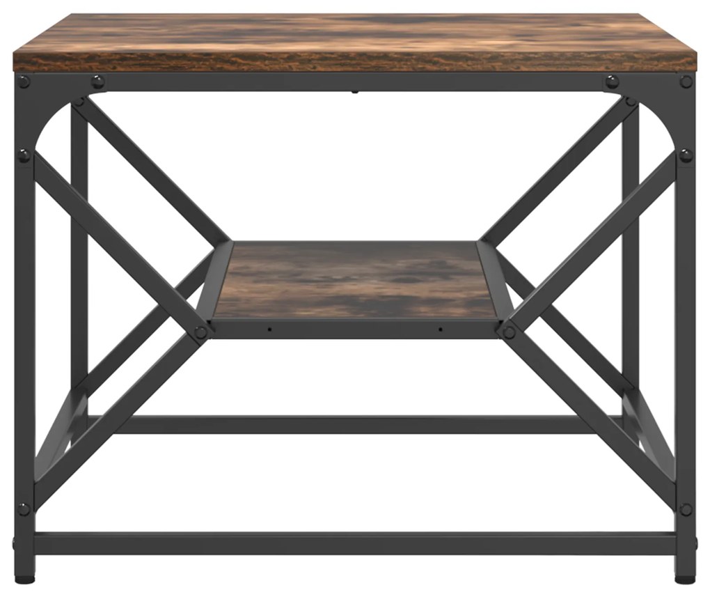 vidaXL Τραπέζι Καφέ με Ράφι από Καπνιστή Δρυ 51x50x40 εκ. Φτιαγμένο από Ξύλο