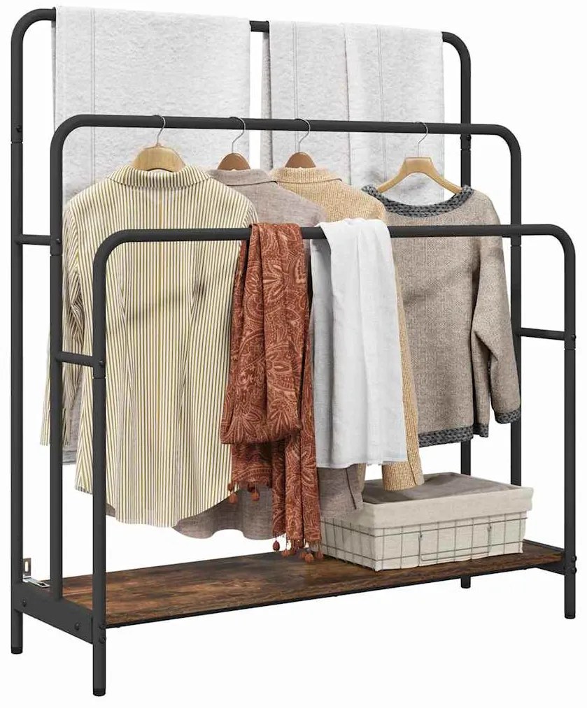 vidaXL Ράφι Ρούχων με ράφι Καπνιστή δρυς 90 x 30 x 100.5 εκ.