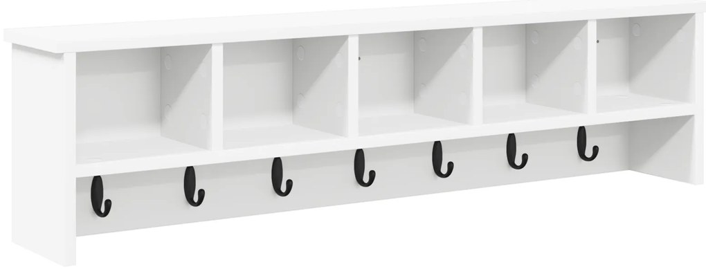 vidaXL Τοίχου Κρεμάστρα Λευκό 100 x 16 x 26 εκ Επεξεργασμένο ξύλο