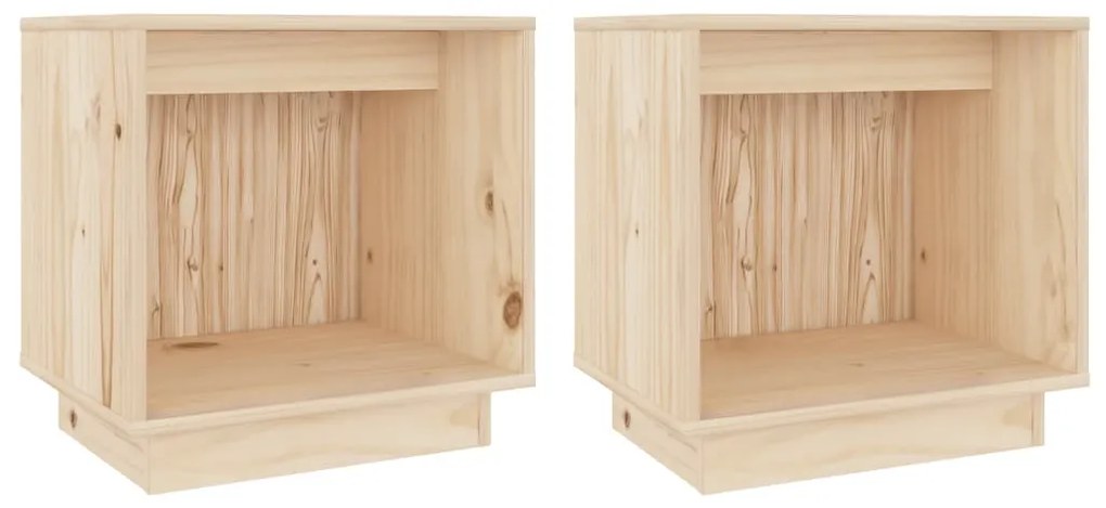 vidaXL Κομοδίνα 2 τεμ. 40 x 30 x 40 εκ. από Μασίφ Ξύλο Πεύκου