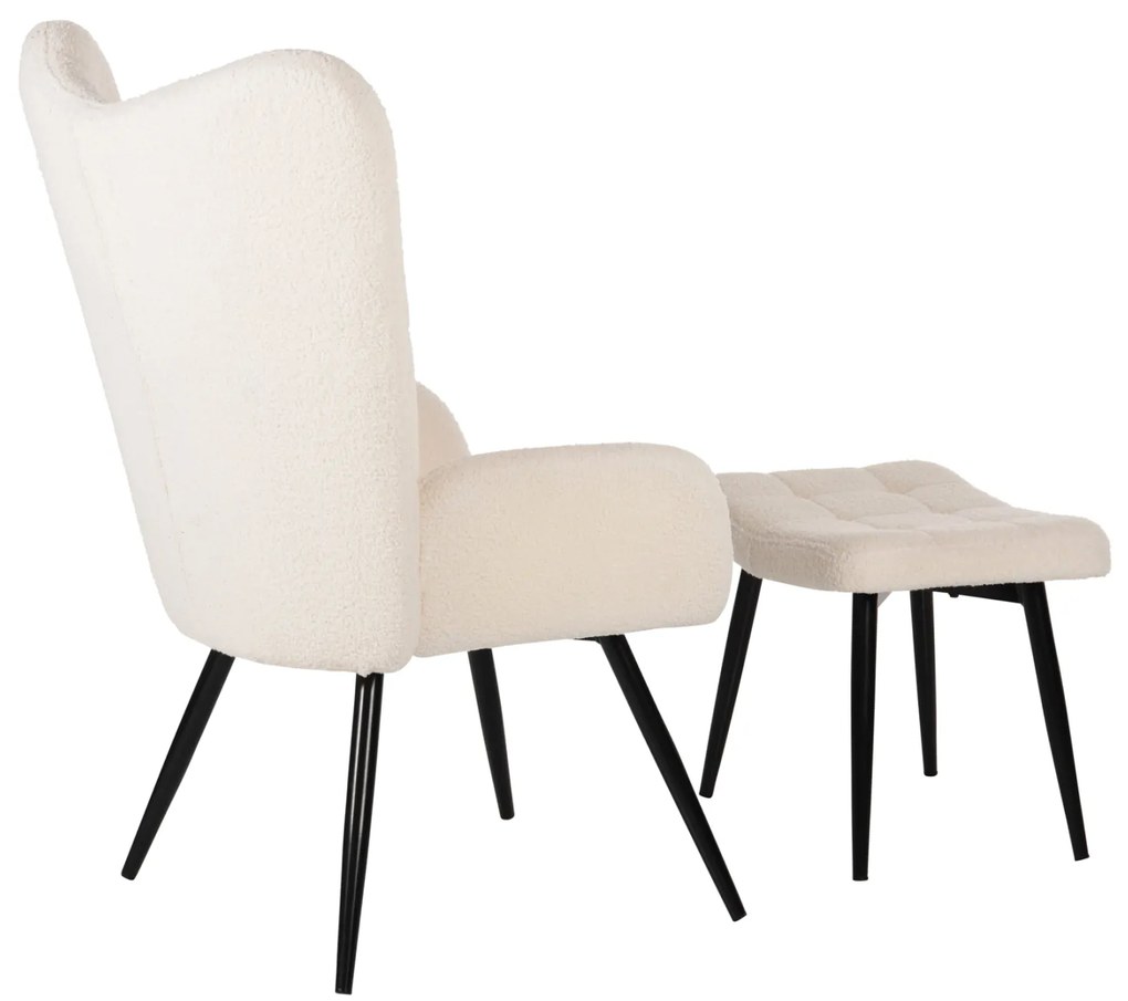 ΠΟΛΥΘΡΟΝΑ ΜΠΕΡΖΕΡΑ CRAWLEY ΜΕ ΥΠΟΠΟΔΙΟ HM8918.25 ΥΦΑΣΜΑ ΜΠΟΥΚΛΕ ΛΕΥΚΟ 70x74x105Y εκ.