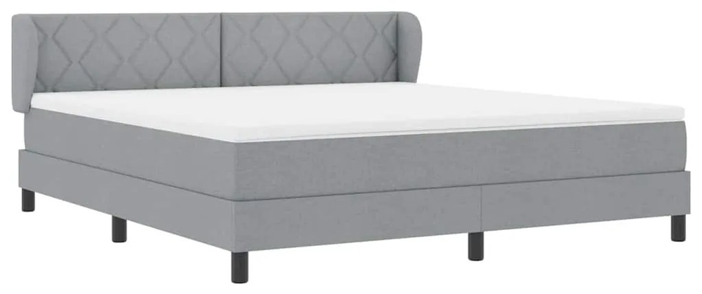 vidaXL Κρεβάτι box spring με στρώμα Ανοιχτό γκρι 180 x 200 cm ύφασμα