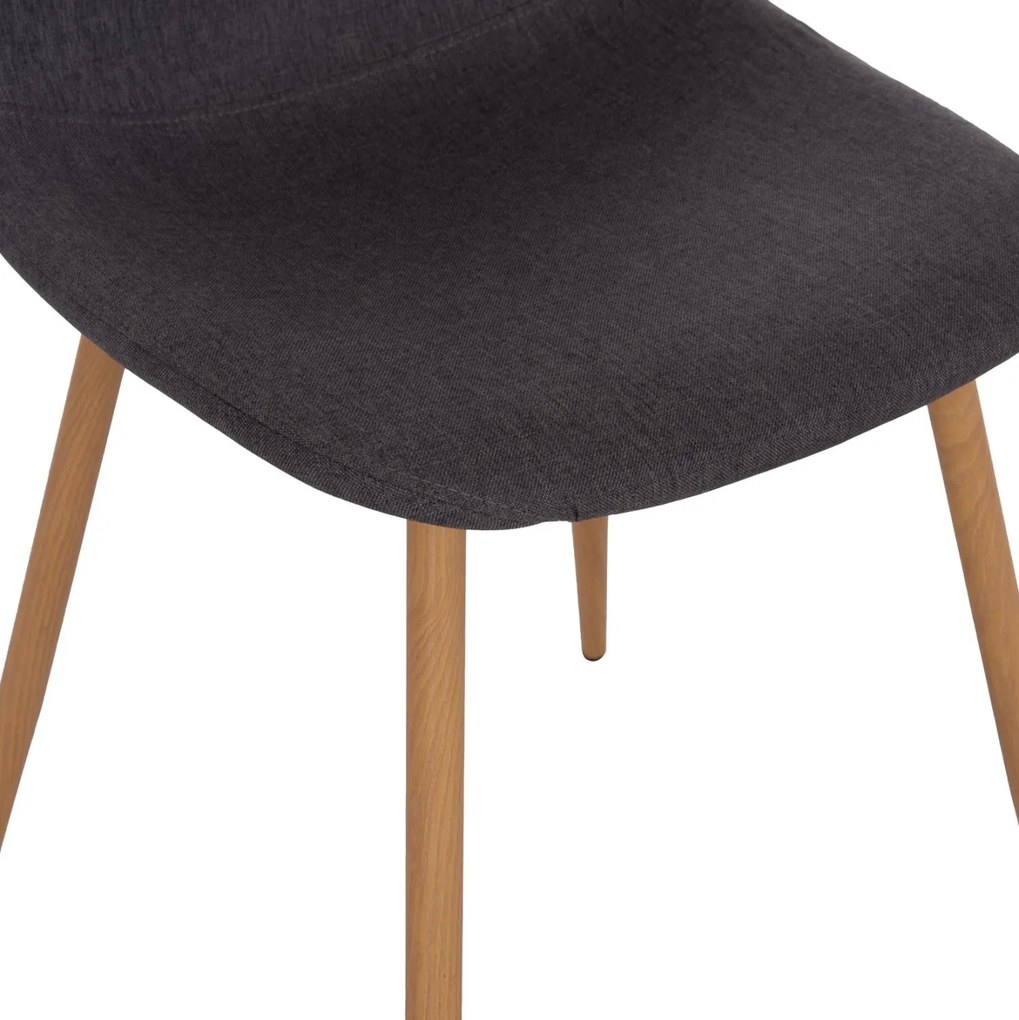 Σετ τραπεζαρίας MINARDO C21179 5 τμχ MDF TOP Μαύρο & Καρέκλες Ύφασμα Γκρί σκούρο 120x80x73 εκ.