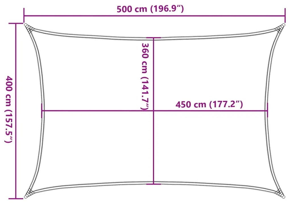 Πανί Σκίασης Ορθογώνιο Κίτρινο 4x5 μ. HDPE 160 γρ./μ² - Κίτρινο