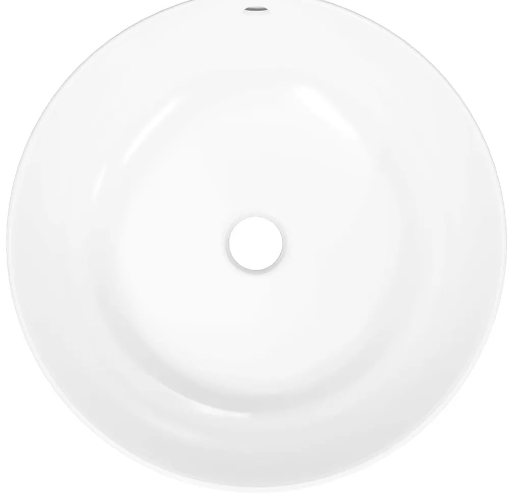 vidaXL Νιπτήρας Στρογγυλός Λευκός 44 x 17 εκ. Κεραμικός