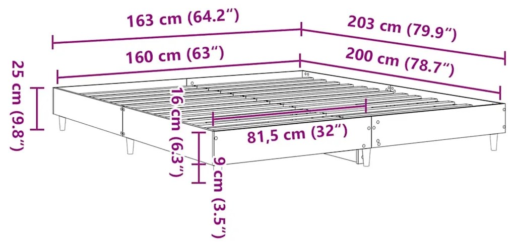 ΠΛΑΙΣΙΟ ΚΡΕΒΑΤΙΟΥ ΧΩΡΙΣ ΣΤΡΩΜΑ 160X200 ΕΚ. ΕΠΕΞΕΡΓΑΣΜΕΝΟ ΞΥΛΟ 3329034