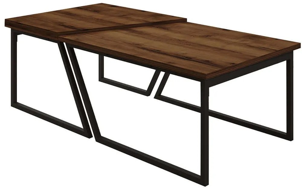 Τραπέζια Σαλονιού Verona (Σετ 2Τμχ) 382NRC1553 80x60x38,8/60x60x40,6cm Walnut