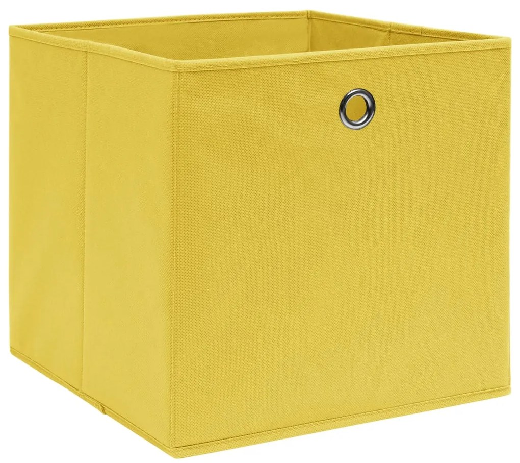 vidaXL Κουτιά Αποθήκευσης 10 τεμ. Κίτρινα 28x28x28 εκ.Ύφασμα Non-woven