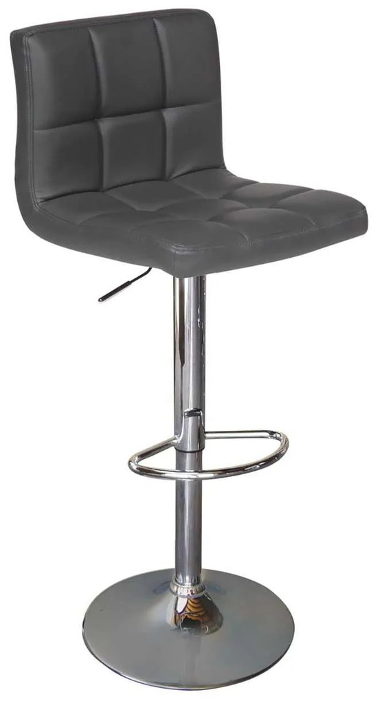 Σκαμπώ Lino Bar Χρώμιο/PU Γκρι 44x50x62/92-83/113cm (Σετ 2 ΤΕΜ)